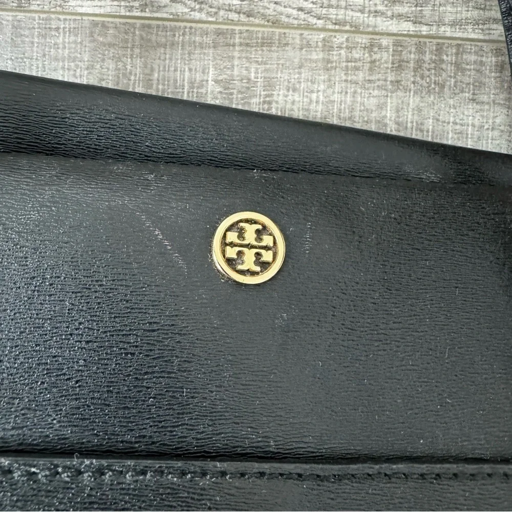 Tory Burch Parker Tote Black Saffiano Leather Structured